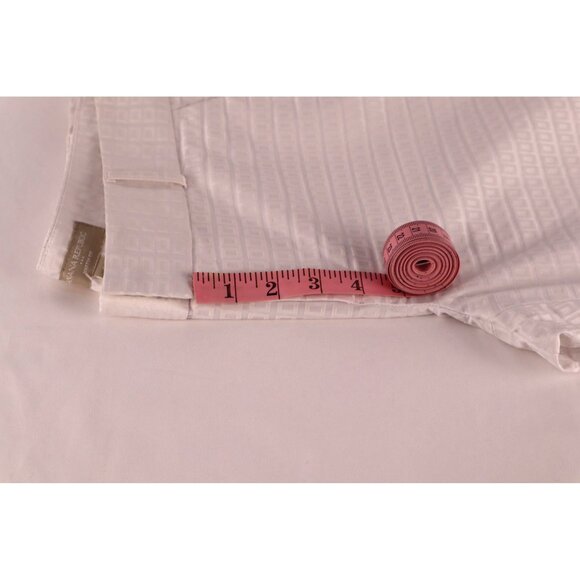 Banana Republic Martin Fit Womens Cropped Pants Size 8 White Textured Cotton Ble - Picture 10 of 10